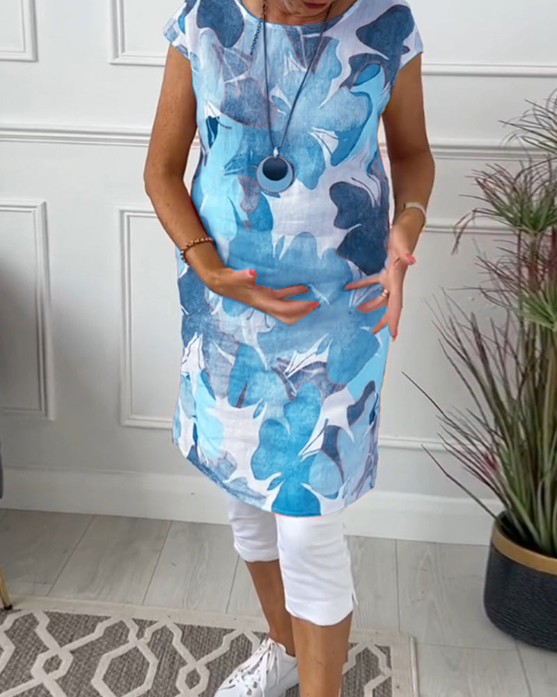 Paula - Long Top with Floral Pattern