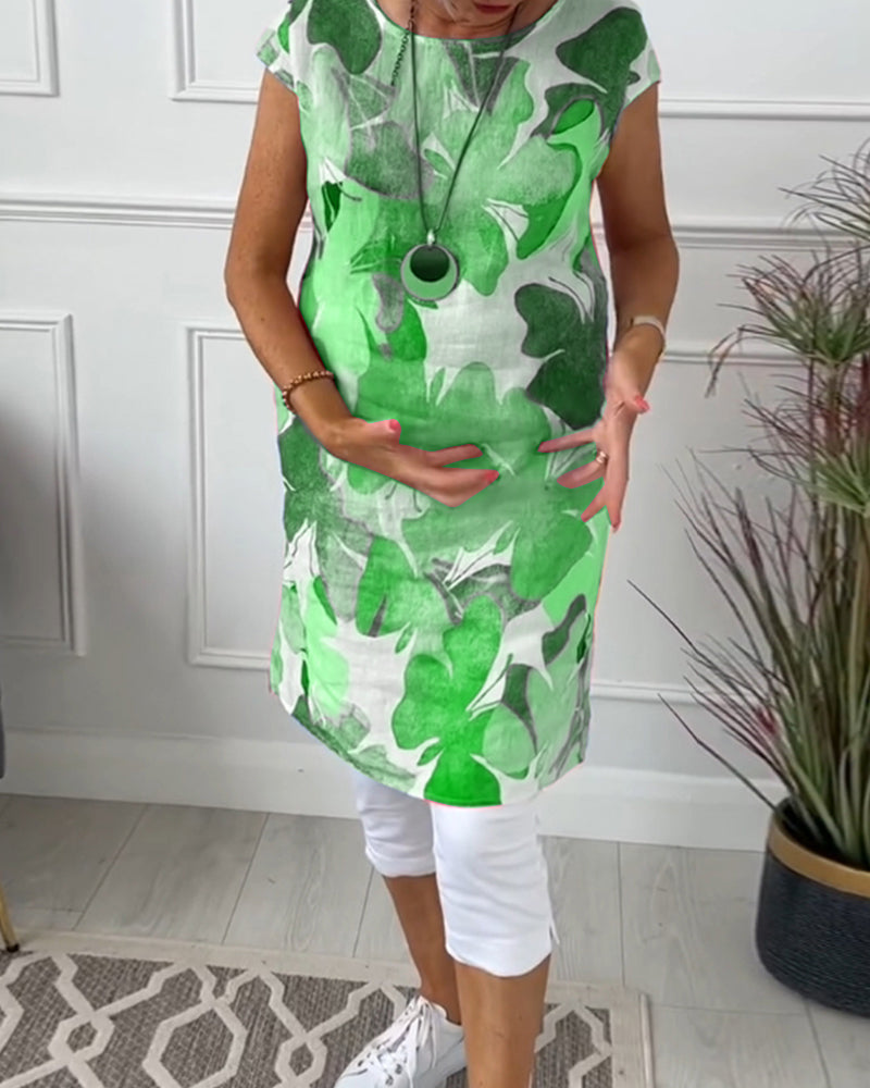 Paula - Long Top with Floral Pattern