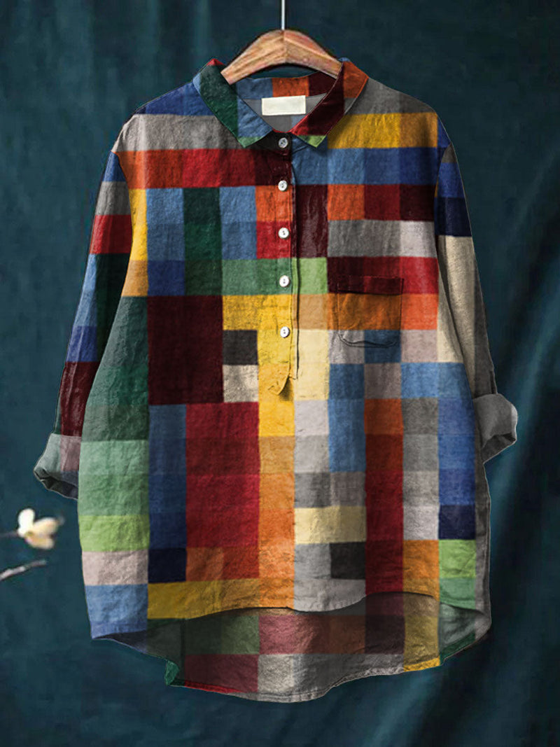 Iris | Colour Block Print Shirt
