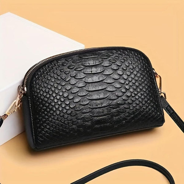 Cora | Beautiful Mini Crossbody Bag in Faux Leather with Crocodile Pattern