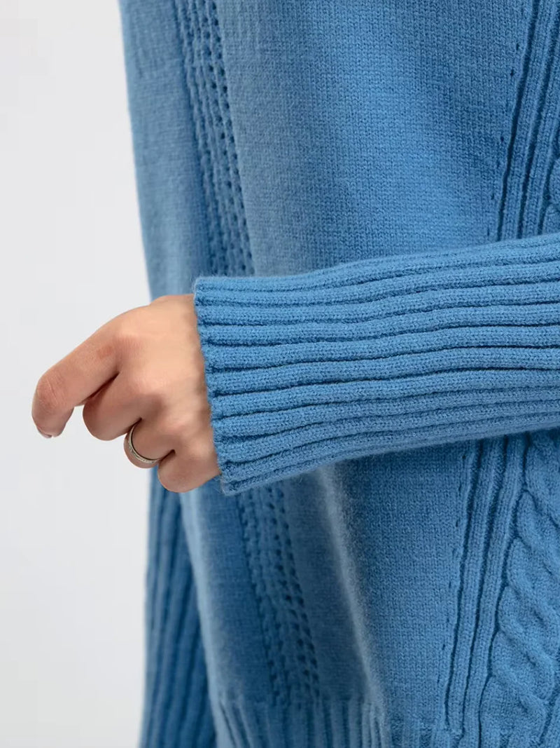 Scarlett | Chic High-Neck Knit Sweater & Loose Trousers Set