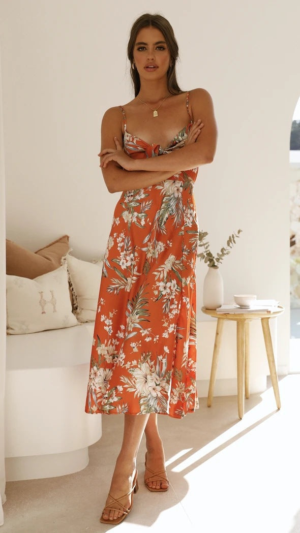 Flora | Romantic Midi Dress with Floral Print