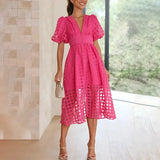 JORINA I STYLISH DRESS WITH V-NECK