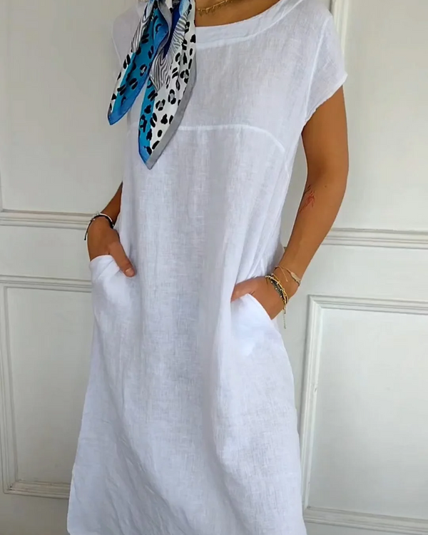 Justina - Women's Cotton Dress - Summery and with Practical Pockets
