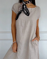 Justina - Women's Cotton Dress - Summery and with Practical Pockets