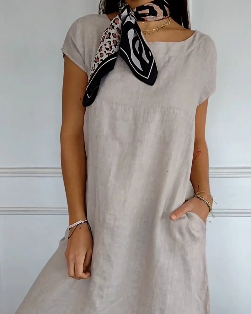 Justina - Women's Cotton Dress - Summery and with Practical Pockets