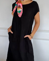 Justina - Women's Cotton Dress - Summery and with Practical Pockets