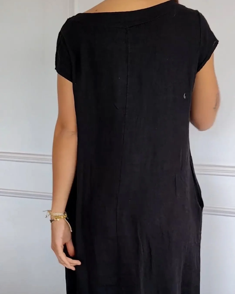 Justina - Women's Cotton Dress - Summery and with Practical Pockets