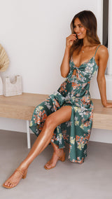 Flora | Romantic Midi Dress with Floral Print
