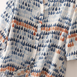 Fawna – Casual Blouse with V-Neck and Printed Chiffon