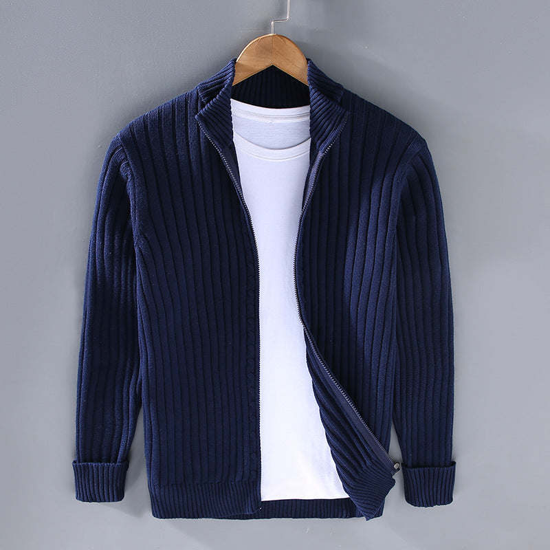 EssentialWarmth - Ribbed Zip Cardigan