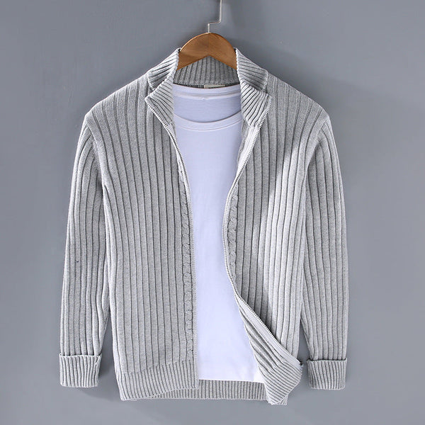 EssentialWarmth - Ribbed Zip Cardigan