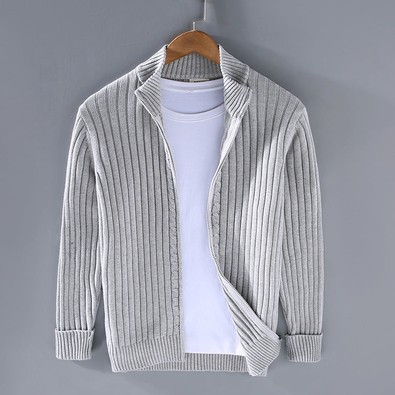 EssentialWarmth - Ribbed Zip Cardigan