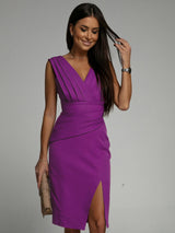 ROMILDA DRESS WITH V-NECK