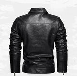 Frederik™ Raw – Brown Leather Jacket with Vintage Structure and Broad Shoulders