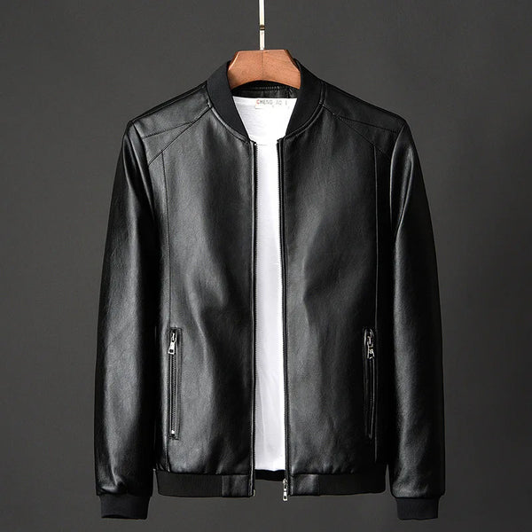 Emil™ Classic – Minimalistic Leather Jacket with Smooth Finish