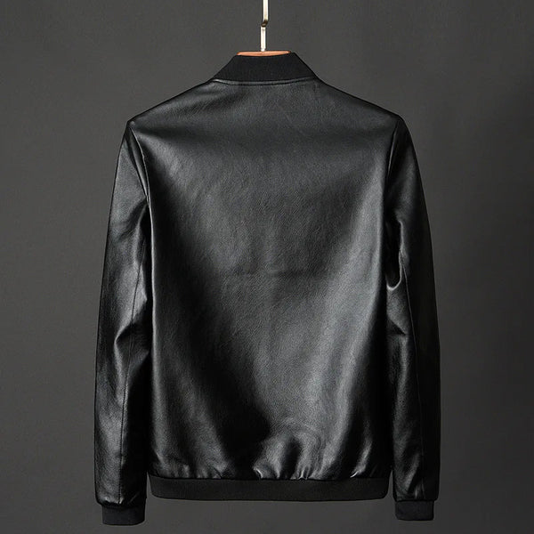 Emil™ Classic – Minimalistic Leather Jacket with Smooth Finish