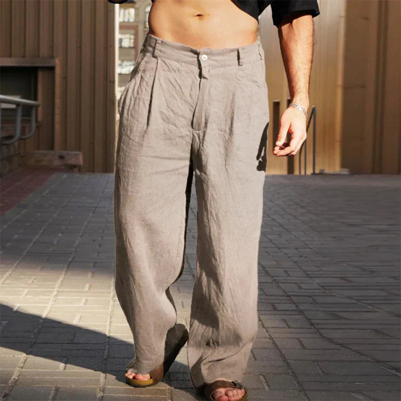 LINEN PANTS WITH WIDE LEG