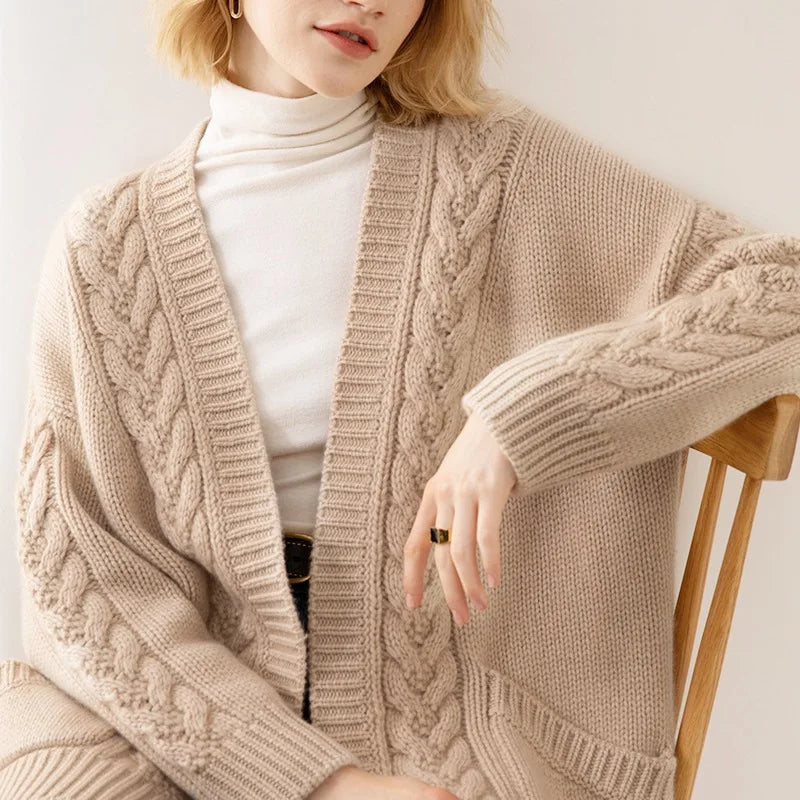 Sandra Eve Cable Knit Cardigan