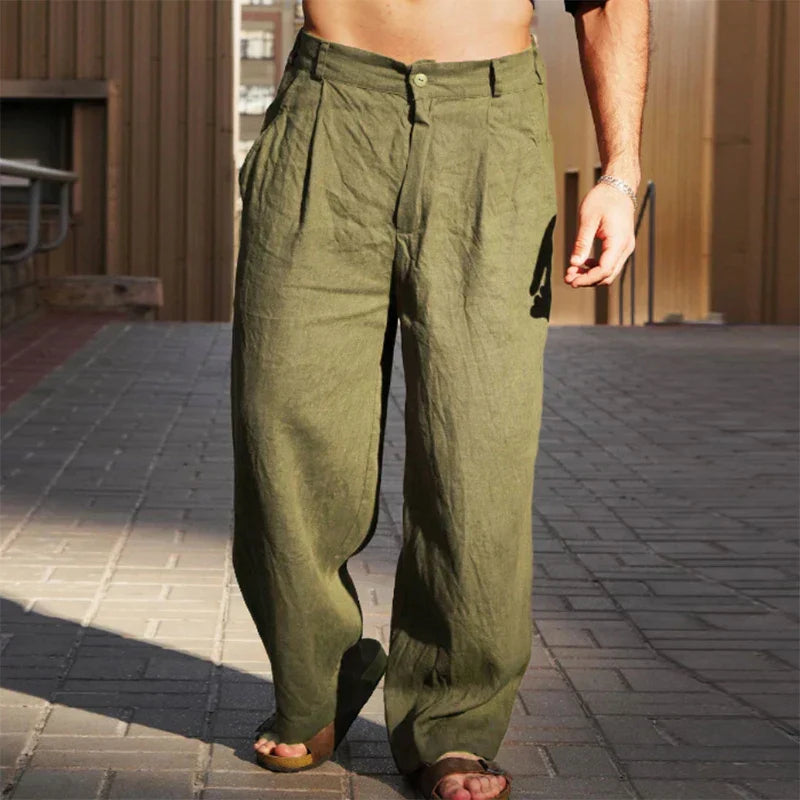 LINEN PANTS WITH WIDE LEG