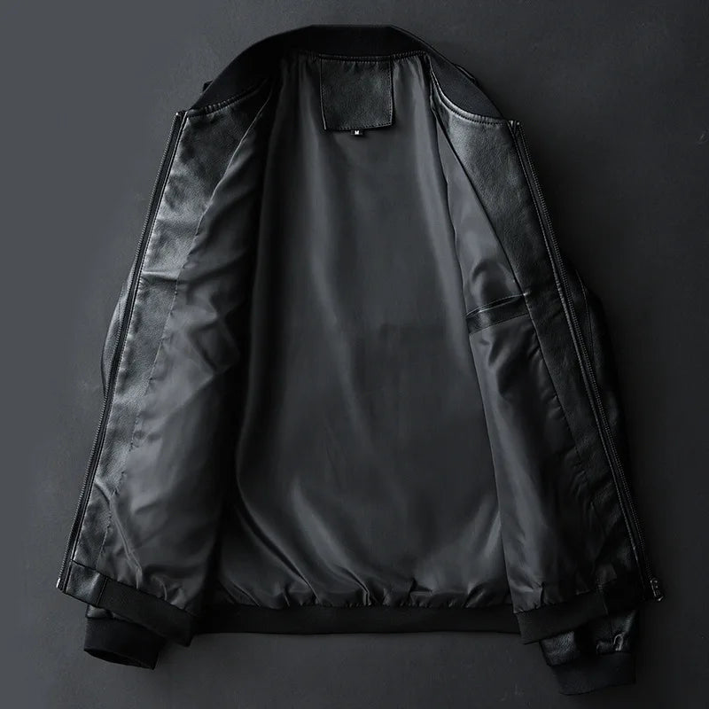 Emil™ Classic – Minimalistic Leather Jacket with Smooth Finish