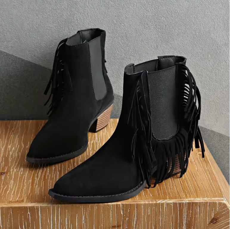 Tigra | Luxe Fringe Ankle Boots