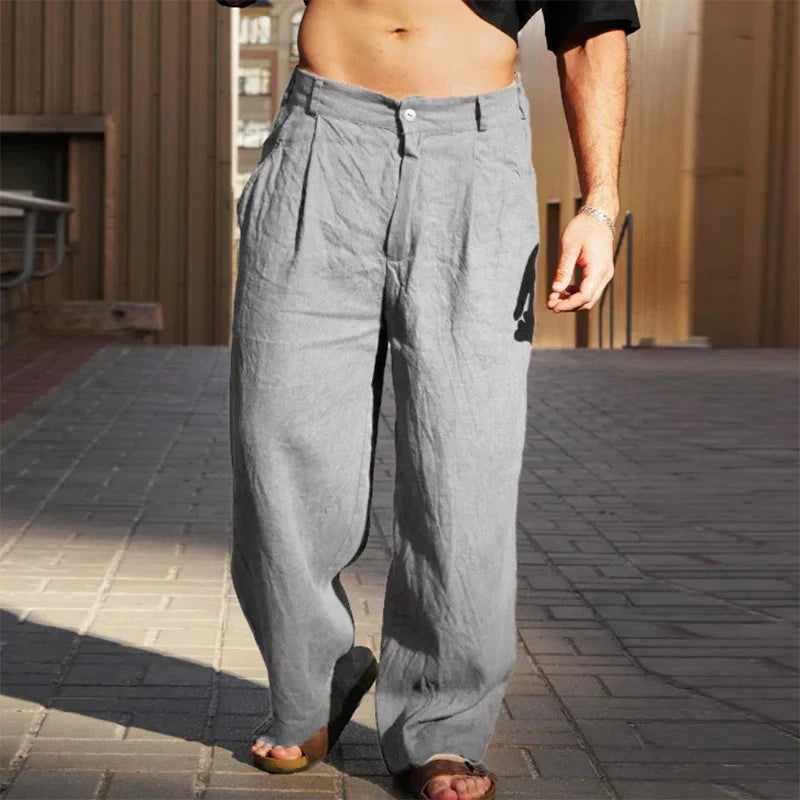 LINEN PANTS WITH WIDE LEG