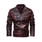 Tobias™ Rust – Red-brown Motorcycle Jacket with Patch Details