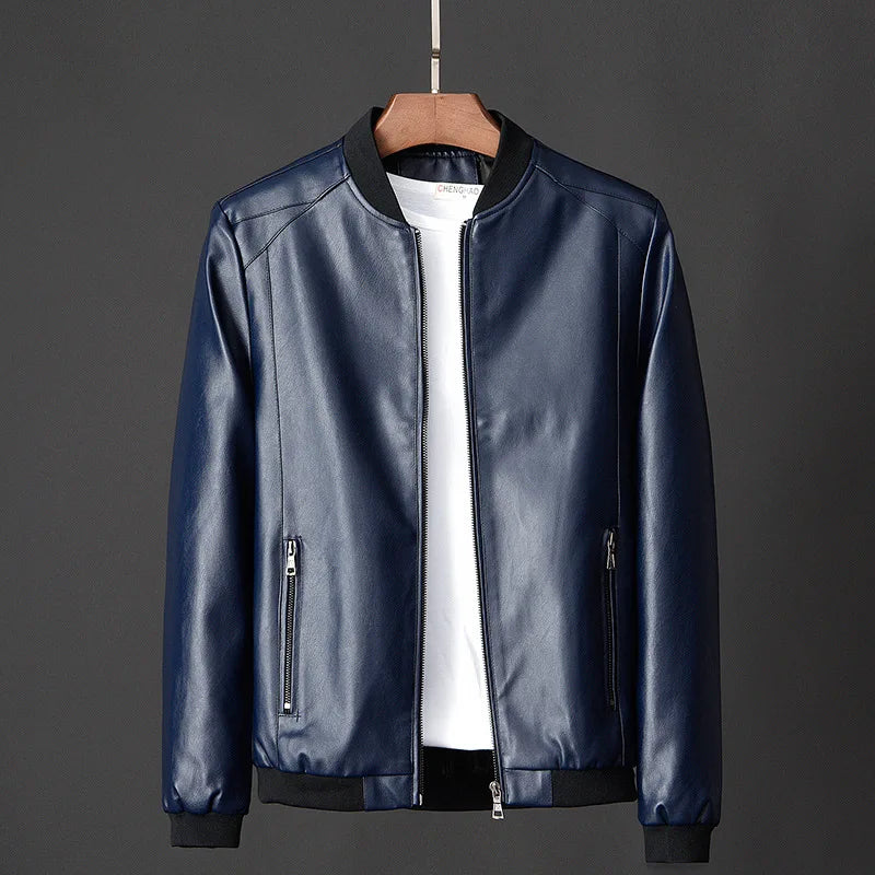 Emil™ Classic – Minimalistic Leather Jacket with Smooth Finish