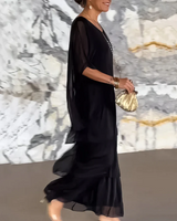 Alba™ | Loose Maxi Dress with Round Neckline