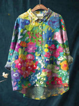 Lina | Vibrant Floral Embroidered Shirt