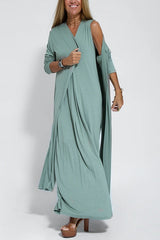 Carmela | Elegant Long Dress with Cardigan