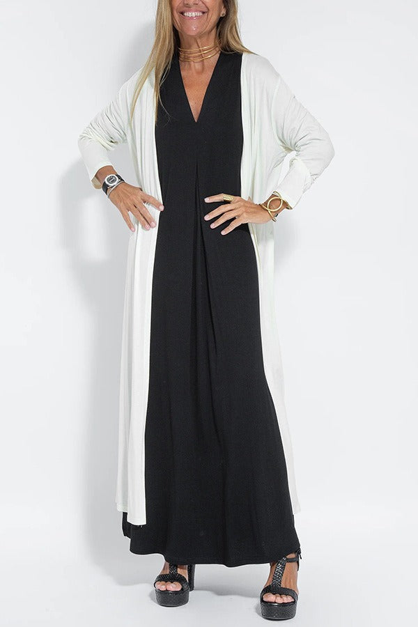 Carmela | Elegant Long Dress with Cardigan
