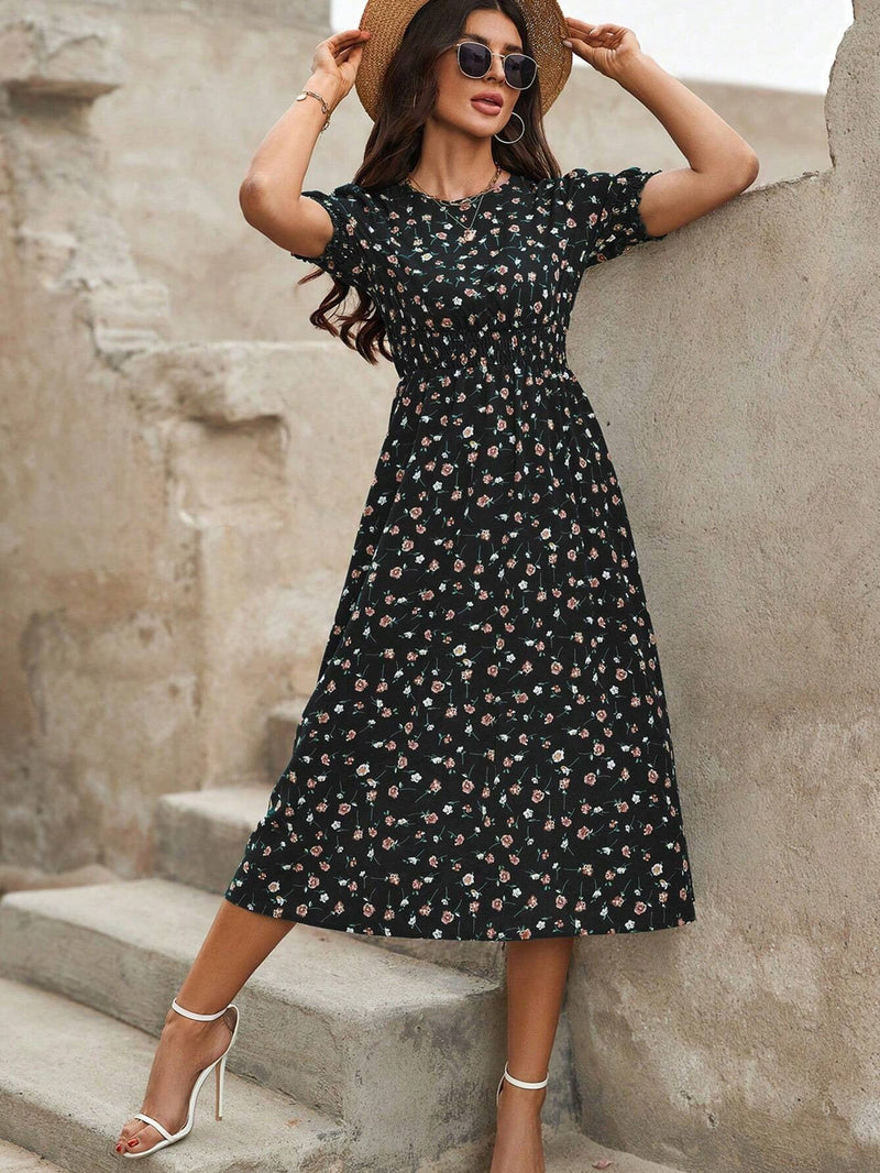 FRIEDHILDE I FLORAL MIDI DRESS