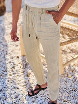LOOSE LINEN PANTS WITH DRAWSTRING