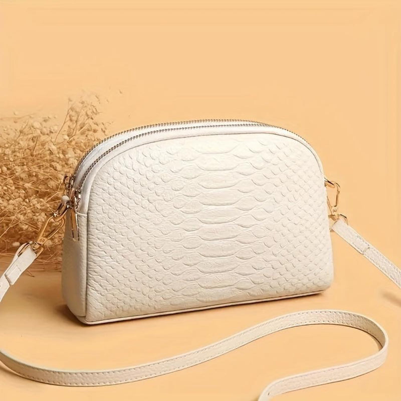 Cora | Beautiful Mini Crossbody Bag in Faux Leather with Crocodile Pattern