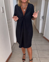 Els | Dress with Short Sleeves and V-Neck