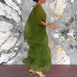 Ella | Elegant Long Dress with Stylish Bat Sleeves