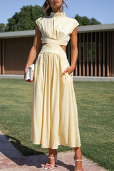 Quincy | Midi Dress with Cut-Out and Pockets