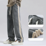 Cord Jogging Pants with Waffle Pattern