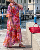 Marina - multicolored printed dress in floral pattern