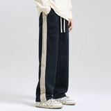 Cord Jogging Pants with Waffle Pattern