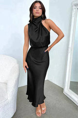 Laura | Stand Collar Halter Dress Without Sleeves