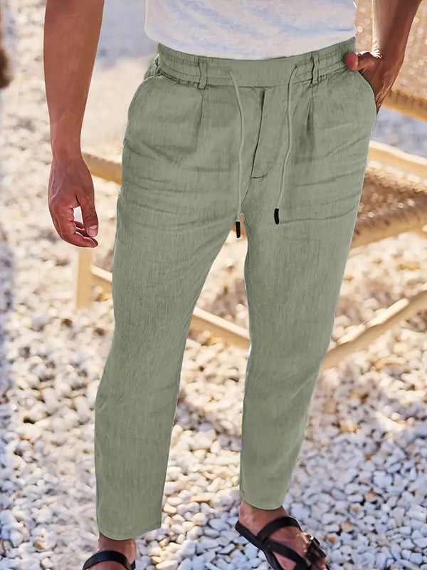 LOOSE LINEN PANTS WITH DRAWSTRING