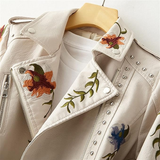 Sofia™ | Stylish Biker Jacket with Floral Embroidery