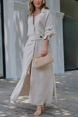 Harper | Lightweight Belted Linen Trench Coat