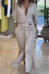 Harper | Lightweight Belted Linen Trench Coat