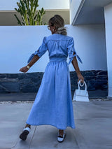 Clarina | Dress with Deep V-Neck and Slit