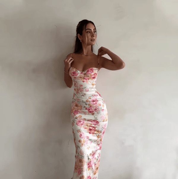Beau | Summer Maxi Dress with Floral Pattern