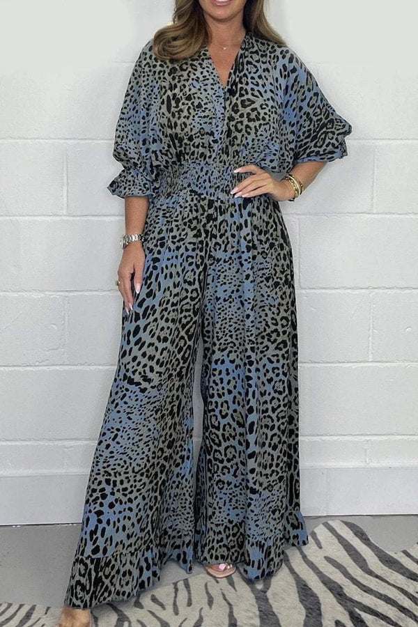 TRAUDL I JUMPSUIT WITH LEOPARD PRINT